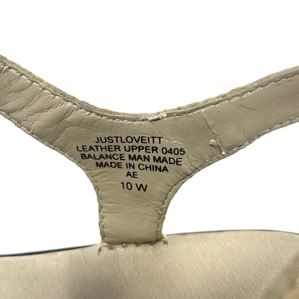 Easy‎ Spirit Just Love Itt Tan Leather Comfort Sandals Ankle Strap 10 Wide